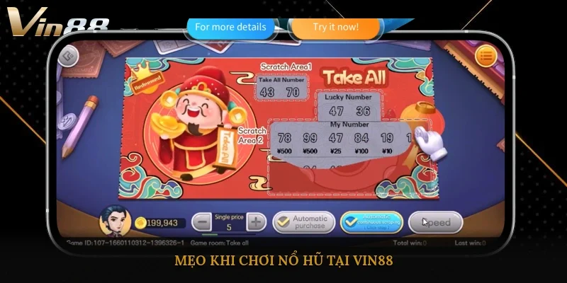 Mẹo khi chơi nổ hũ tại Vin88